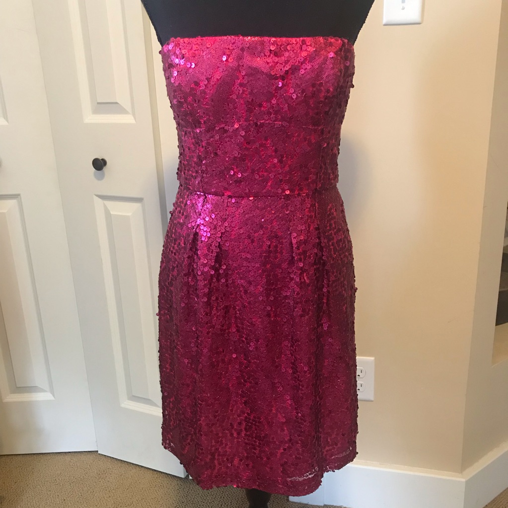Pink Bcbg Cocktail Dress With Sequins. Size 6 Nwt.